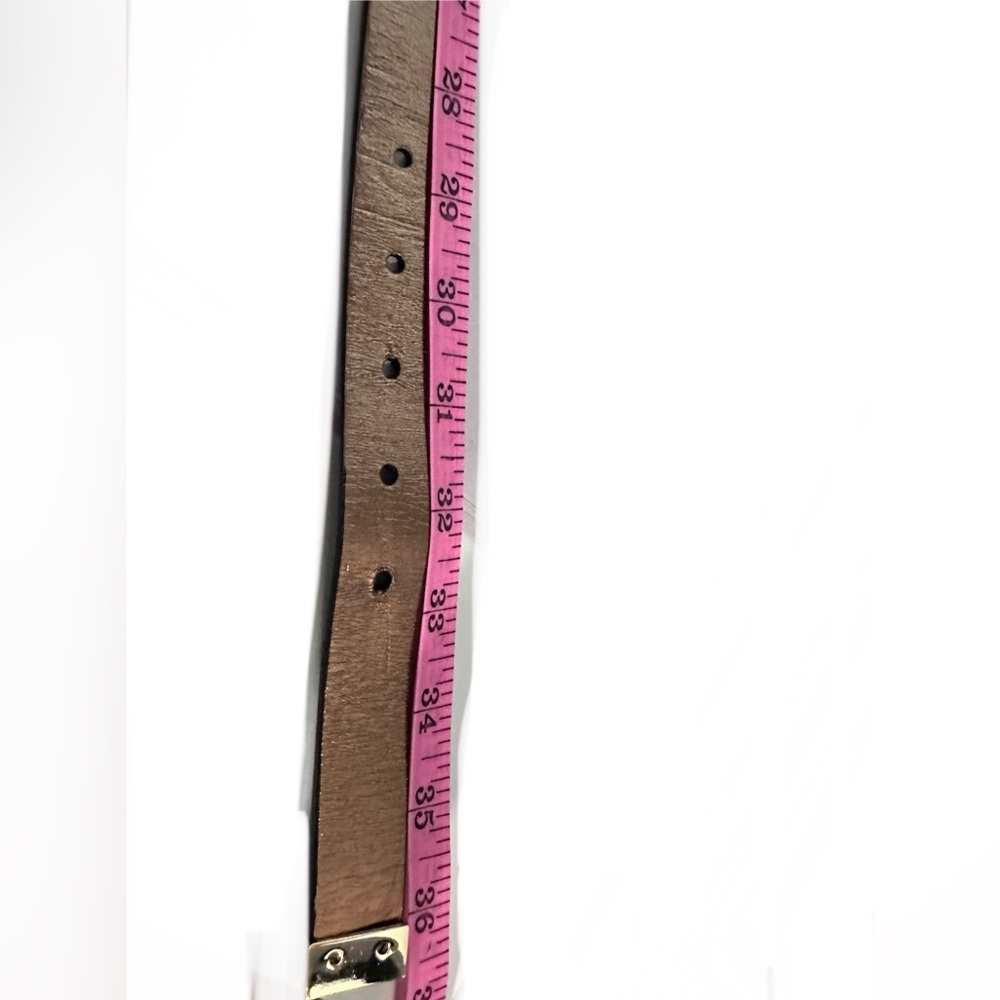 MICHAEL Michael Kors Black & Gold Buckle & metallic gold inner Leather Belt - Picture 7 of 7